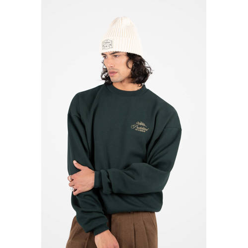 Prohibited sweater met backprint donkergroen afbeelding