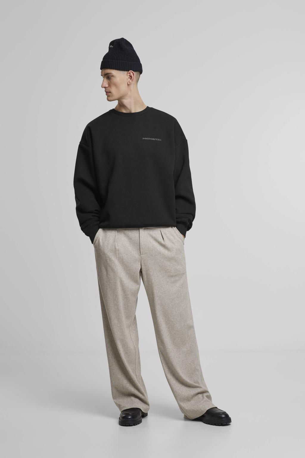 Prohibited sweater met backprint zwart