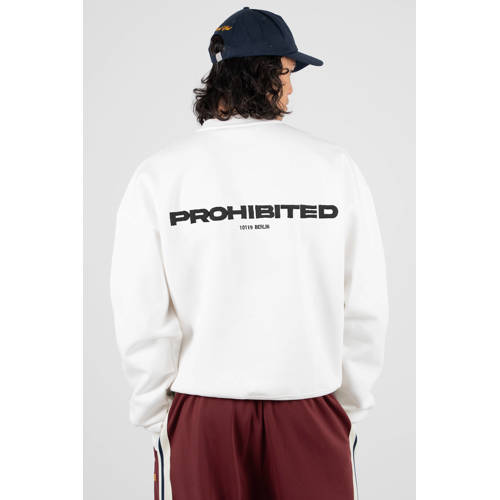 Prohibited sweater met backprint ecru afbeelding