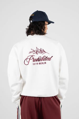 sweater met backprint ecru