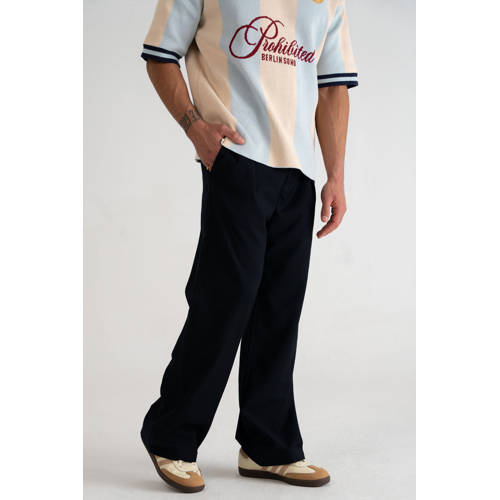Prohibited SoHo Pleated Pants straight pantalon donkerblauw afbeelding