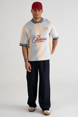 SoHo Pleated Pants straight pantalon donkerblauw