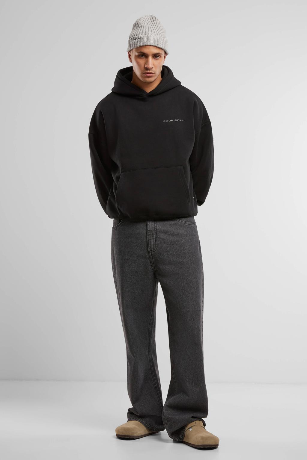 Prohibited hoodie met backprint zwart