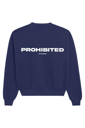 sweater met backprint donkerblauw