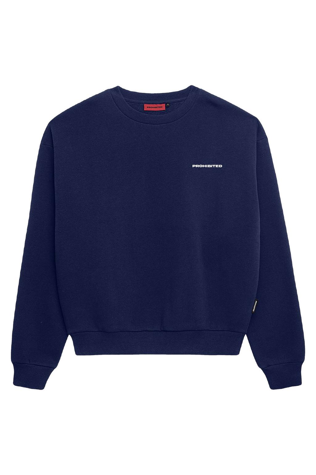 Prohibited sweater met backprint donkerblauw