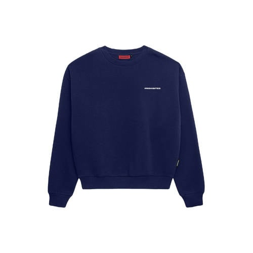Prohibited sweater met backprint donkerblauw afbeelding