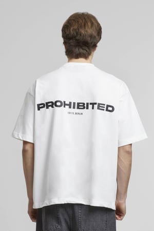 oversized T-shirt met backprint wit