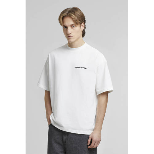 Prohibited Oversized T-shirt met backprint wit afbeelding