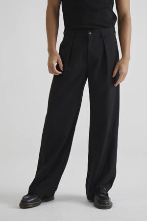 SoHo Pleated Pants straight pantalon zwart