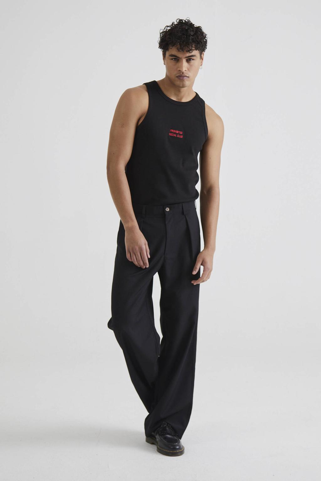 Prohibited SoHo Pleated Pants straight pantalon zwart