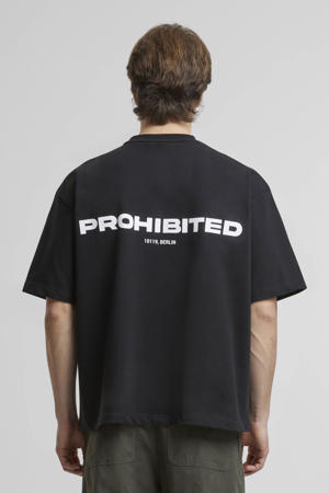 oversized T-shirt met backprint zwart