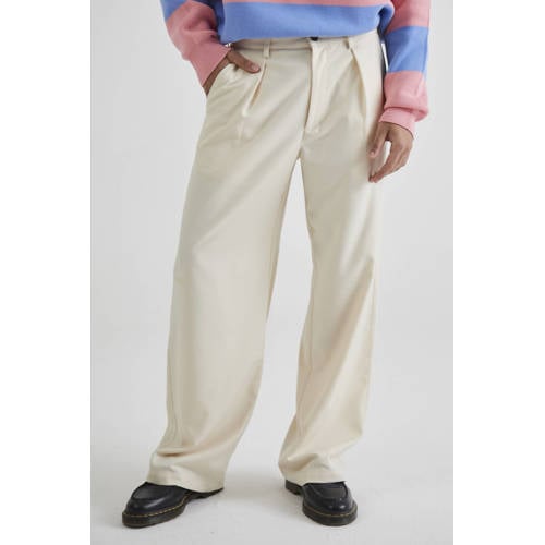 Prohibited SoHo Pleated Pants straight pantalon ecru afbeelding