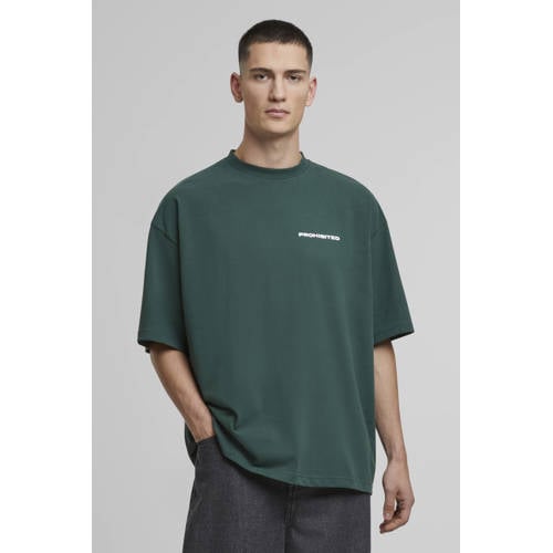 Prohibited Oversized T-shirt met backprint groen afbeelding