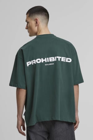oversized T-shirt met backprint groen
