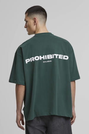 oversized T-shirt met backprint groen