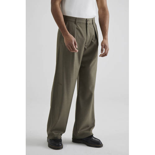 Prohibited SoHo Pleated Pants straight pantalon kaki afbeelding
