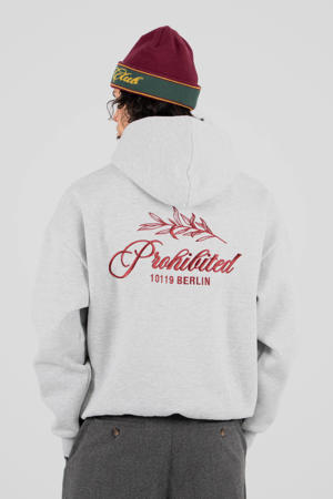 hoodie met backprint grijs