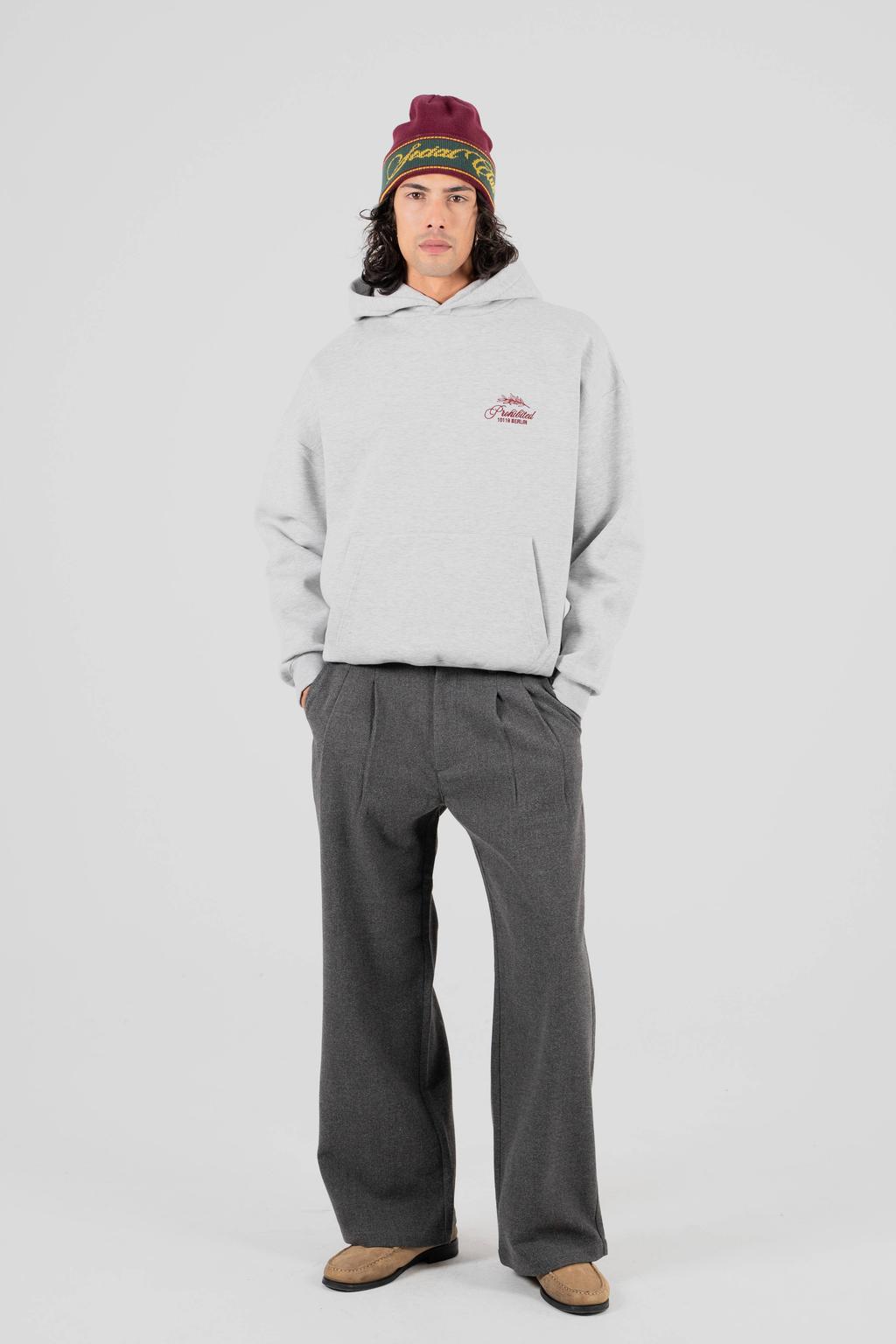 Prohibited hoodie met backprint grijs