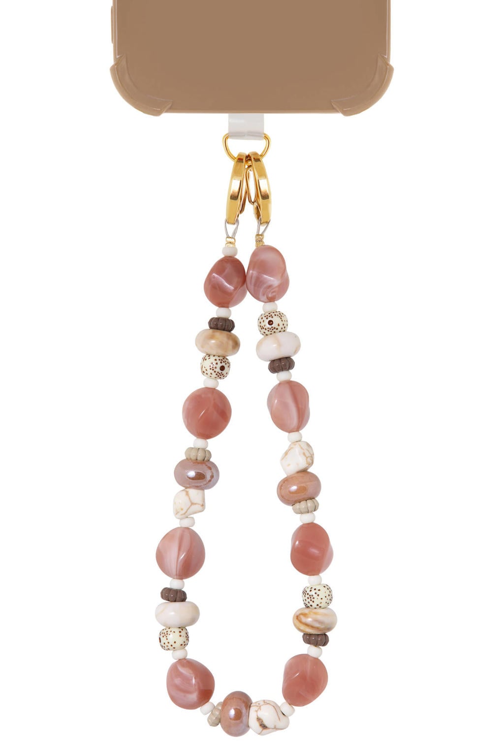 Label Kiki gold plated telefoonkoord Natural Taupe