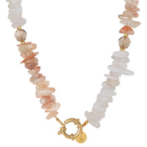 gold plated ketting Beige Rock