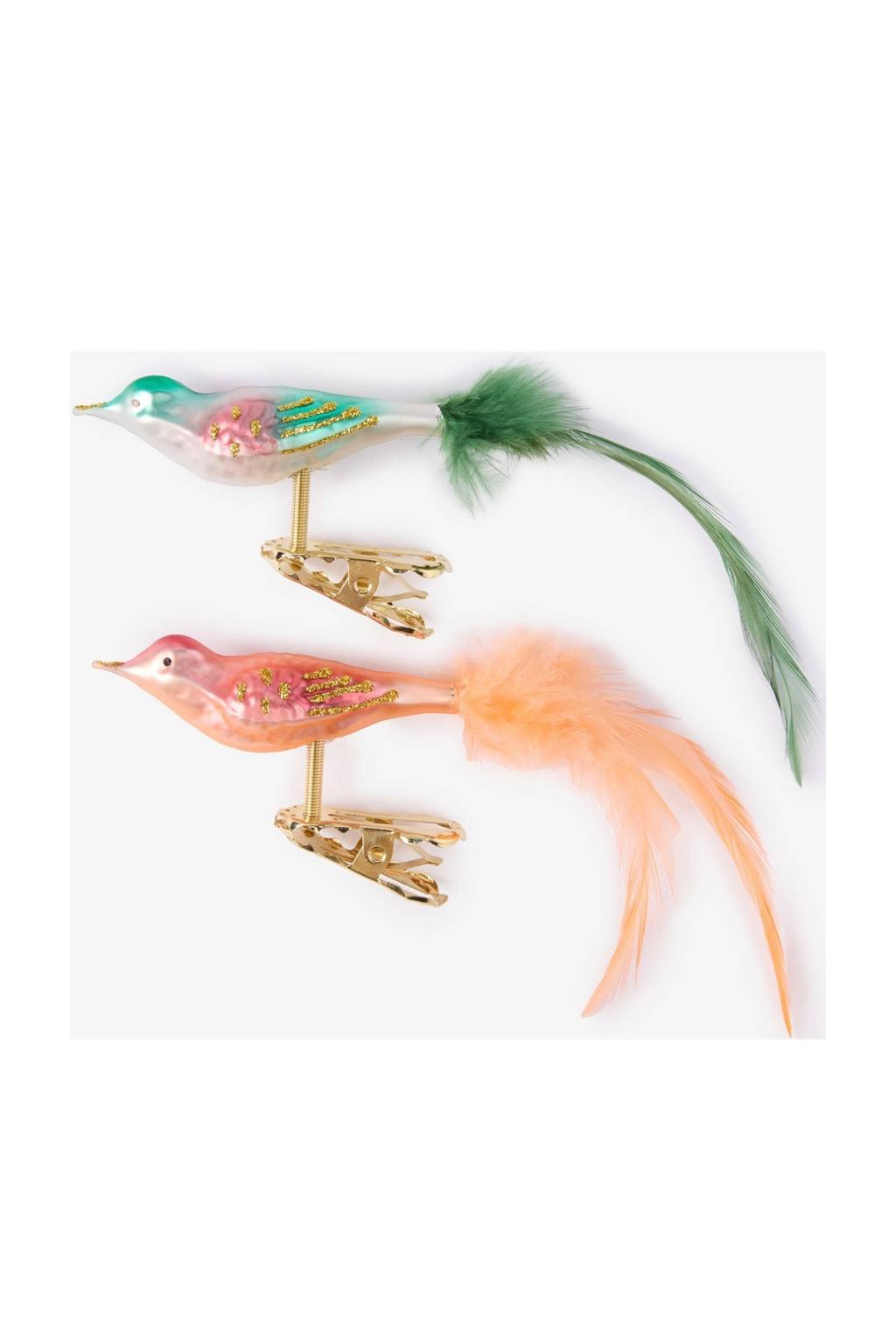 Sissy-Boy kerst ornamenten (set van 2 )vogel met clip