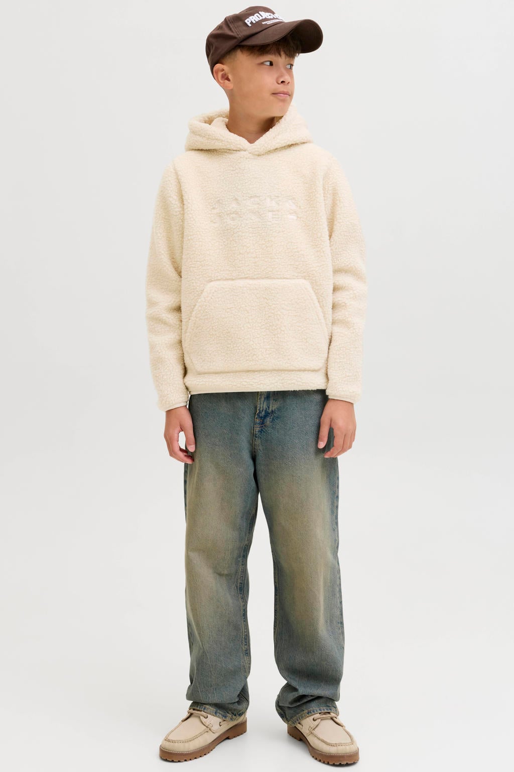 JACK & JONES JUNIOR teddy hoodie beige