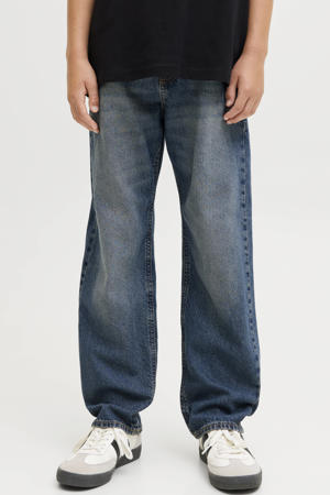 relaxed high waist loose fit jeans medium blue denim