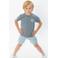 No Way Monday T-shirt met backprint grijsblauw