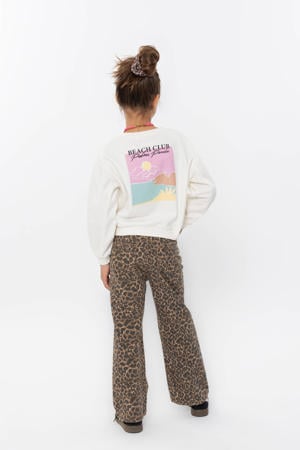 sweater met backprint ecru