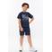 No Way Monday T-shirt met backprint donkerblauw