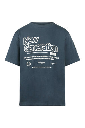 T-shirt met backprint donkerblauw