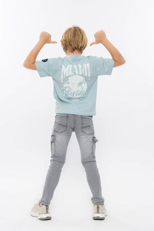 T-shirt met backprint lichtblauw
