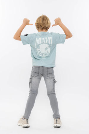 T-shirt met backprint lichtblauw