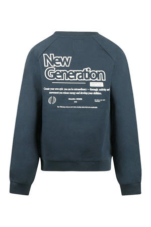 sweater met backprint donkerblauw