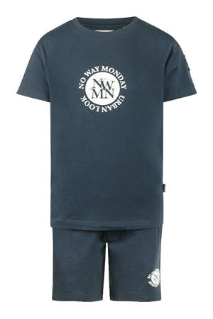 T-shirt + sweatshort donkerblauw
