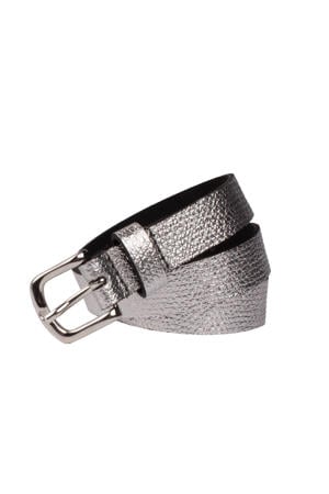 leren riem zilverkleurig