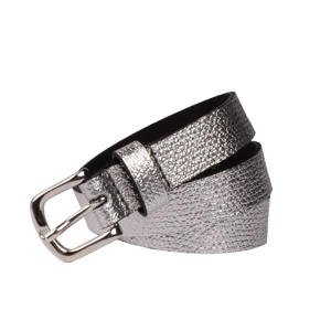 leren riem zilverkleurig
