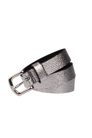 leren riem zilverkleurig