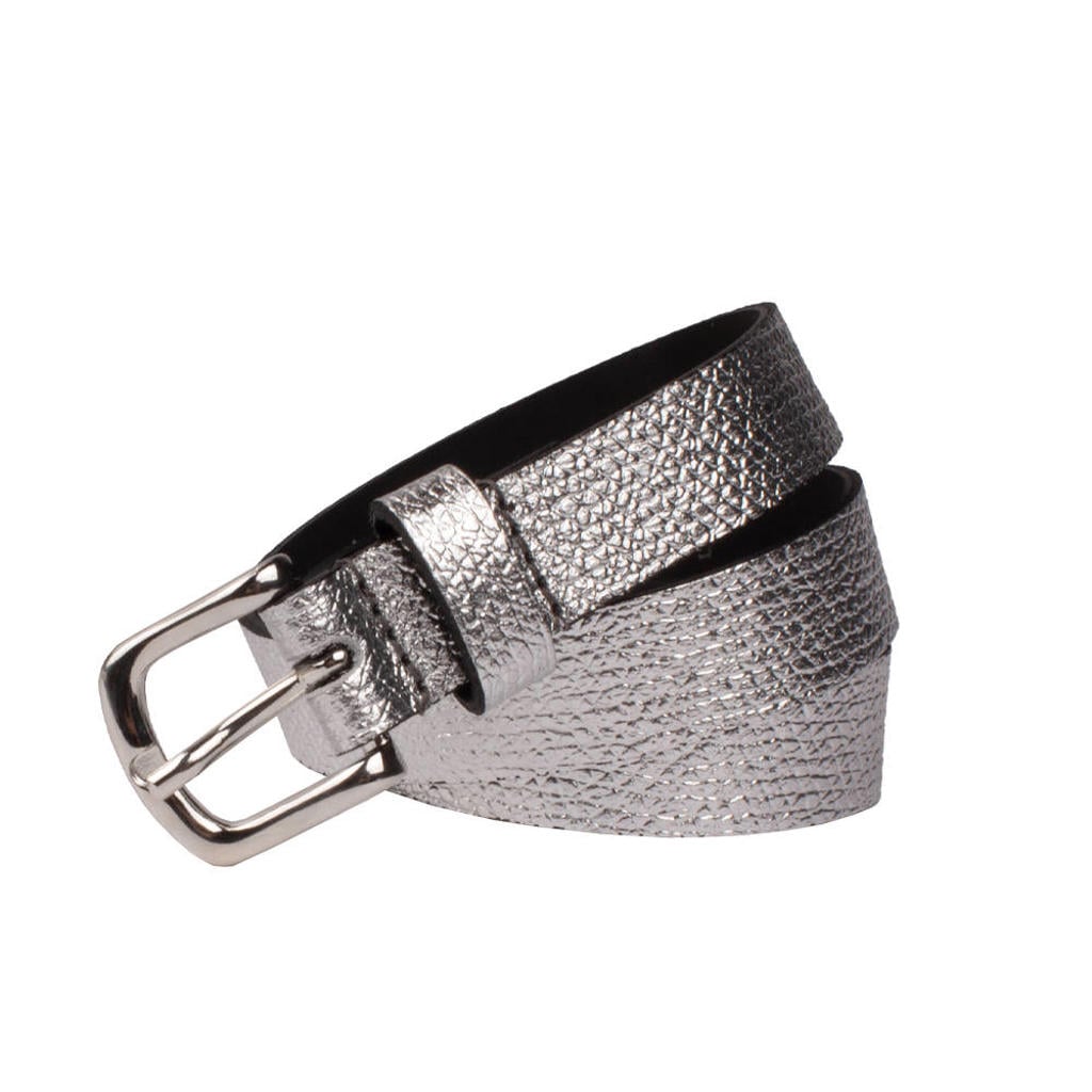 Legend leren riem zilverkleurig