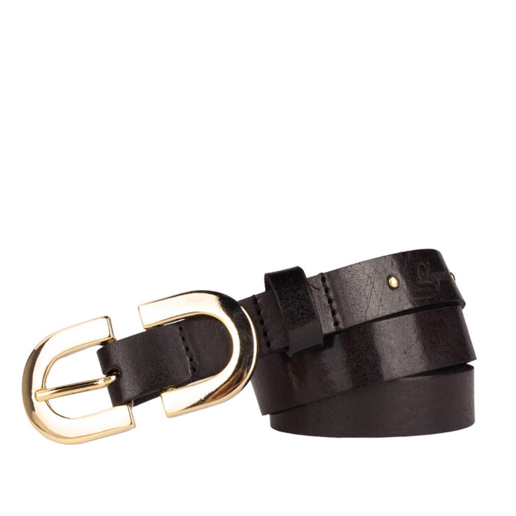 Legend leren riem zwart