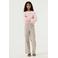 Garcia high waist wide leg jeans met panterprint ecru