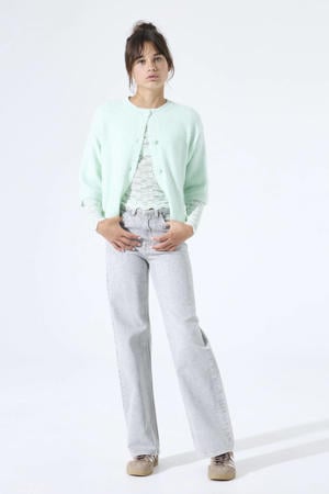 high waist straight leg jeans grey denim