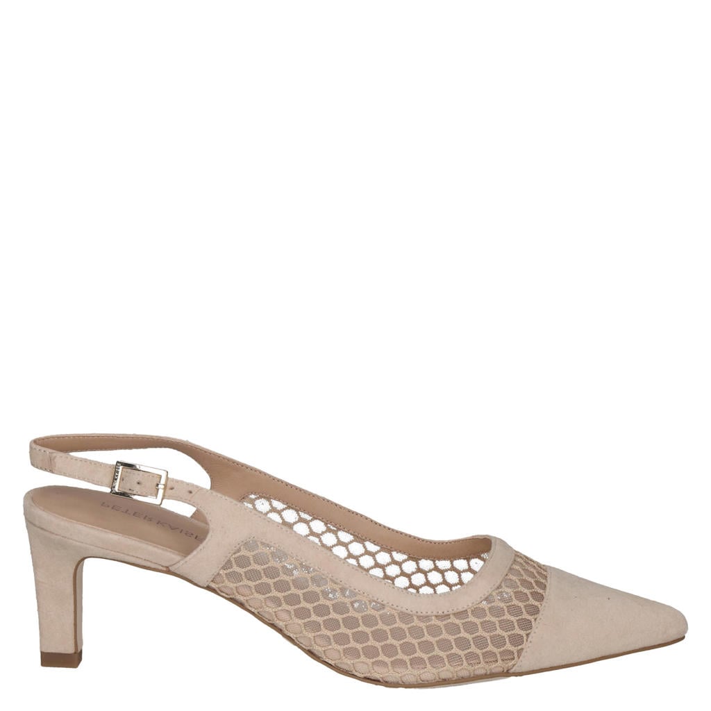 Beige dames Peter Kaiser slingback pumps met gesp