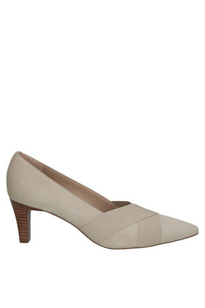 leren pumps taupe