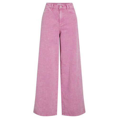 VILA high waist wide leg jeans roze afbeelding