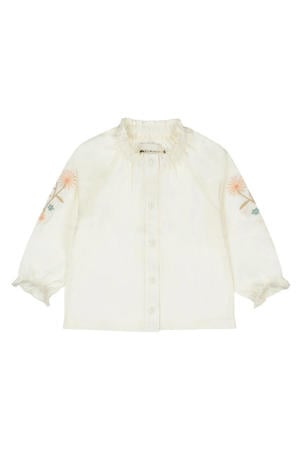gebloemde blouse ecru
