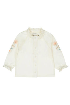 gebloemde blouse ecru