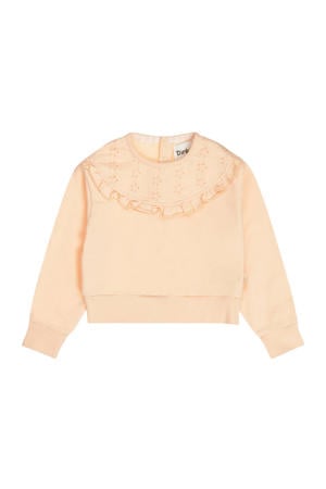 sweater oranje broderie