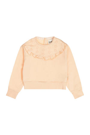 sweater oranje broderie