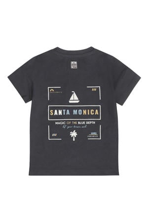 T-shirt met backprint donkerblauw